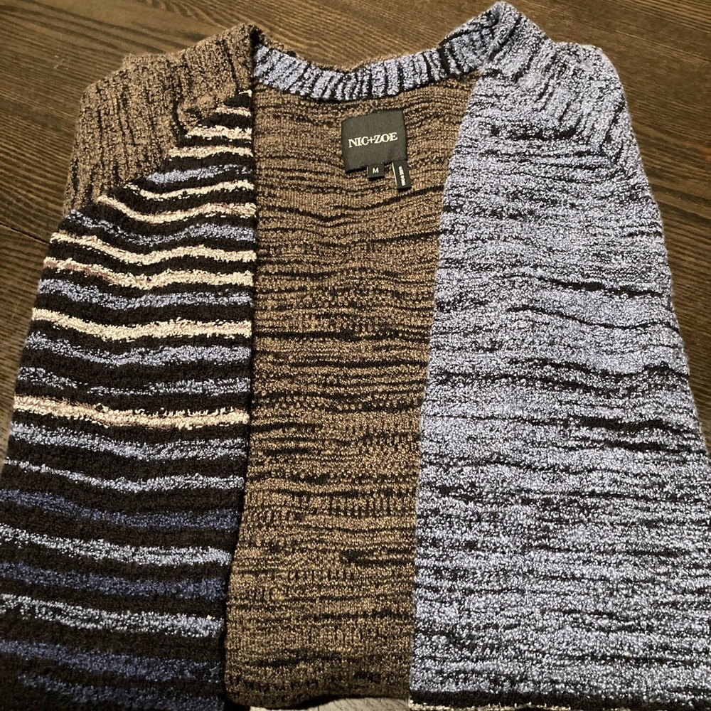 Nic + Zoe Cardigan sweater color block - Picture 3 of 11